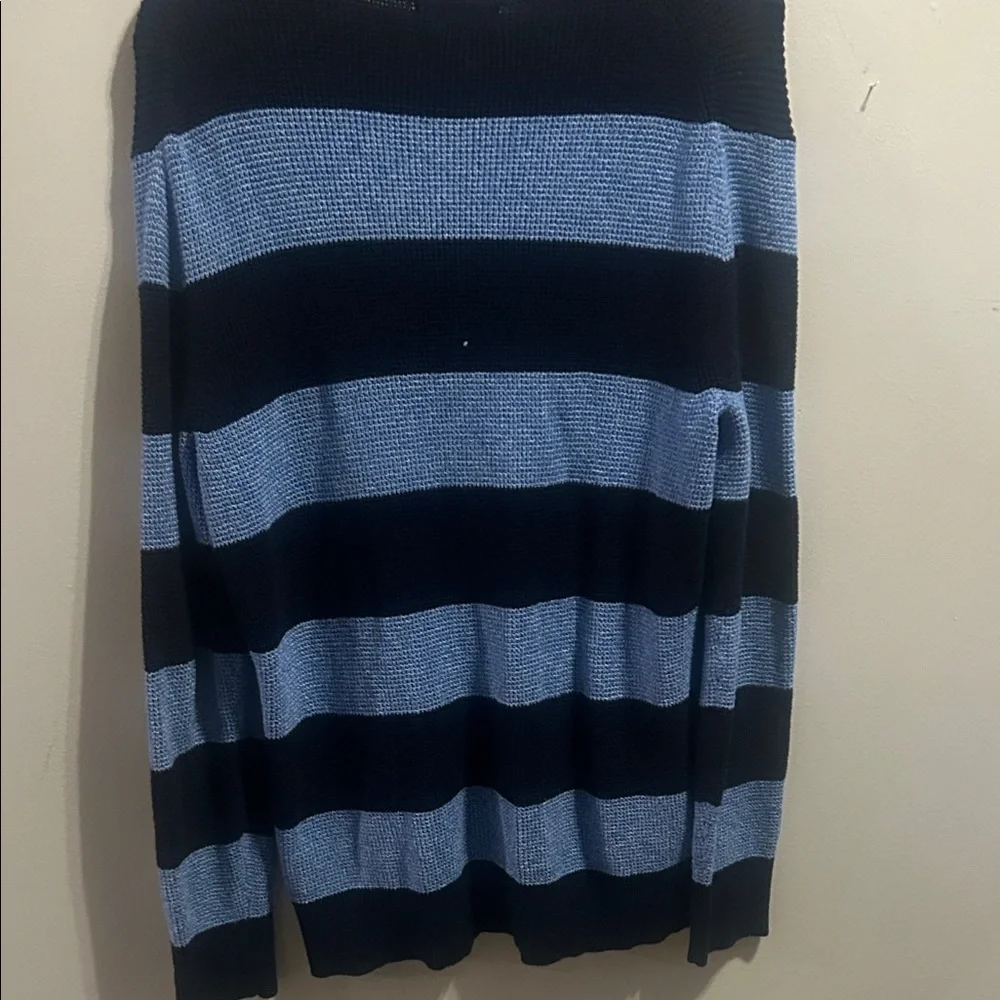 Banana Republic Men's Crewneck Sweater in Navy and Light Blue Stripes